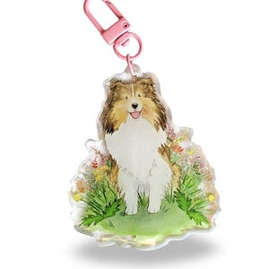 Acrylic Sheltie Keychain, Sable Shetland Sheepdog, Gift for Sheltie Lover, Sheltie Keyring, Sheltie Gift, Sheltie Art, Gift for Pet Owner