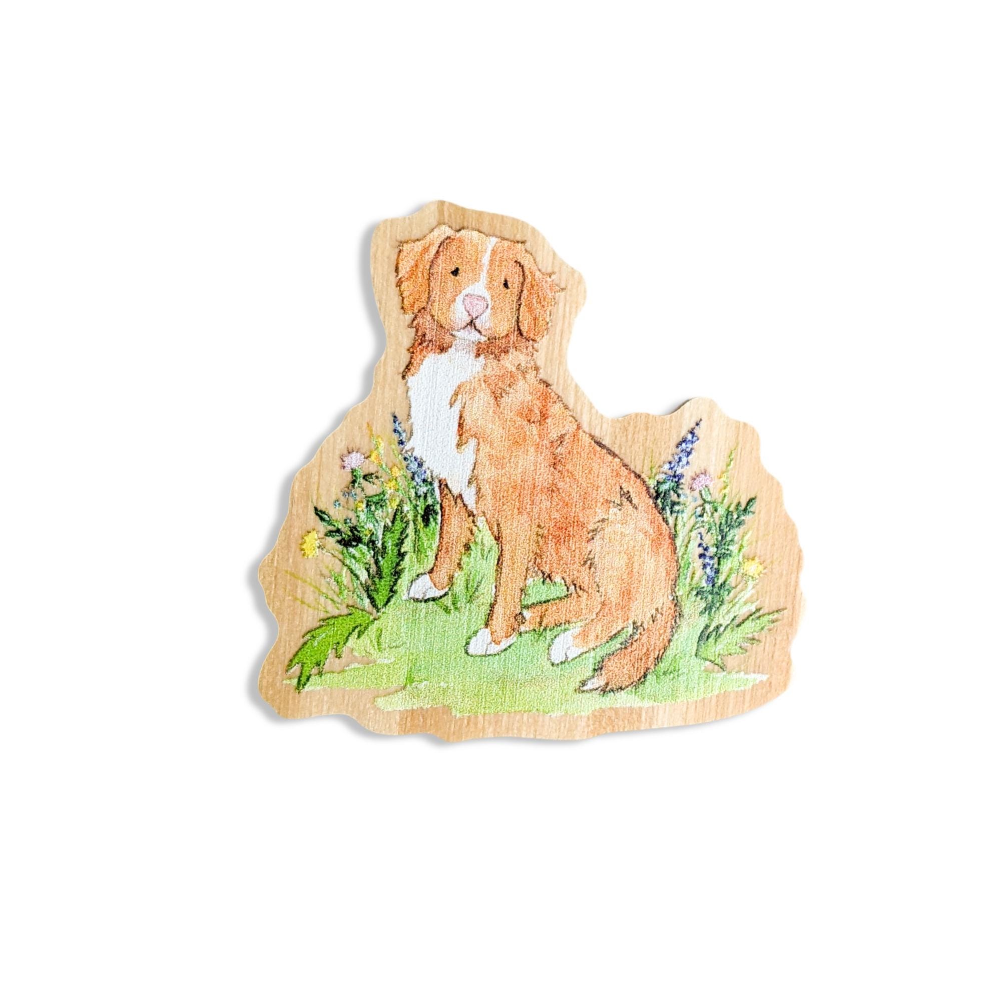 Wooden Toller Pin, Nova Scotia Duck Tolling Retriever, Cute Toller Gift, Toller Lover Gift, Dog Mom Gift, Dog Lover Gift, Stocking Stuffer