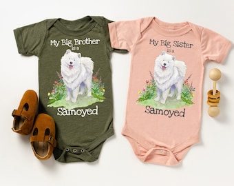 Samoyed Bodysuit, Samoyed Baby Clothes, Samoyed Baby Gift, Samoyed Lover, Baby Shower Gift, Samoyed Big Sister, Samoyed Big Brother