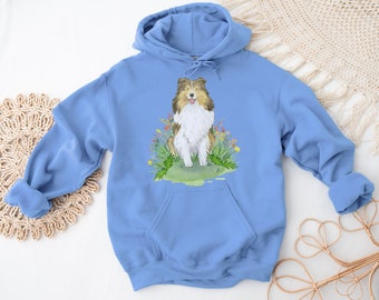 Sheltie Hoodie, Shetland Sheepdog Sweatshirt, Sable Sheltie Hoody, Sheltie Gift, Sheltie Lover, Dog Lover Gift, Dog Mom Gift, Cute Dog