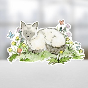 Siamese Cat Vinyl Sticker, Siamese decal, Cat Lover Gift, Laptop Sticker, Water Bottle Sticker, Cat Mom Gift, Color Point Cat Sticker