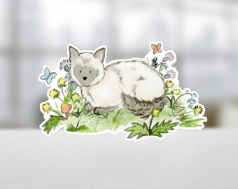 Siamese Cat Vinyl Sticker, Siamese decal, Cat Lover Gift, Laptop Sticker, Water Bottle Sticker, Cat Mom Gift, Color Point Cat Sticker