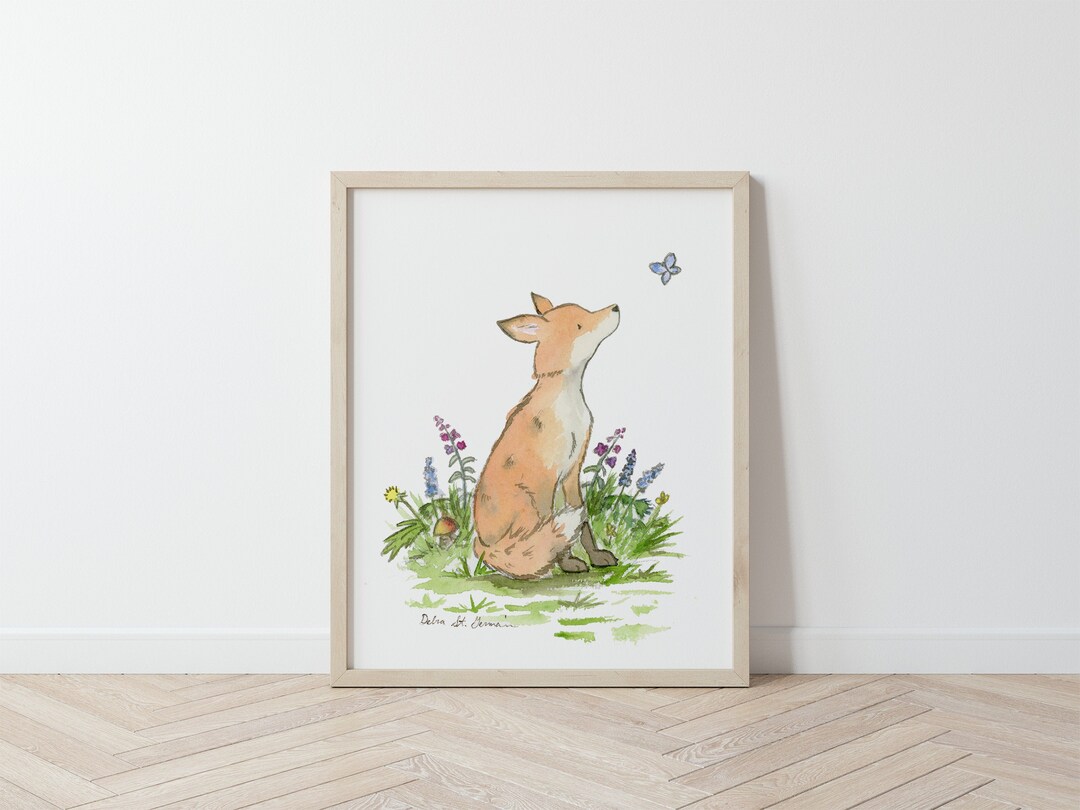 Woodland Nursery Art, Fox Art Print, Watercolor Fox Art, Woodland Print ...