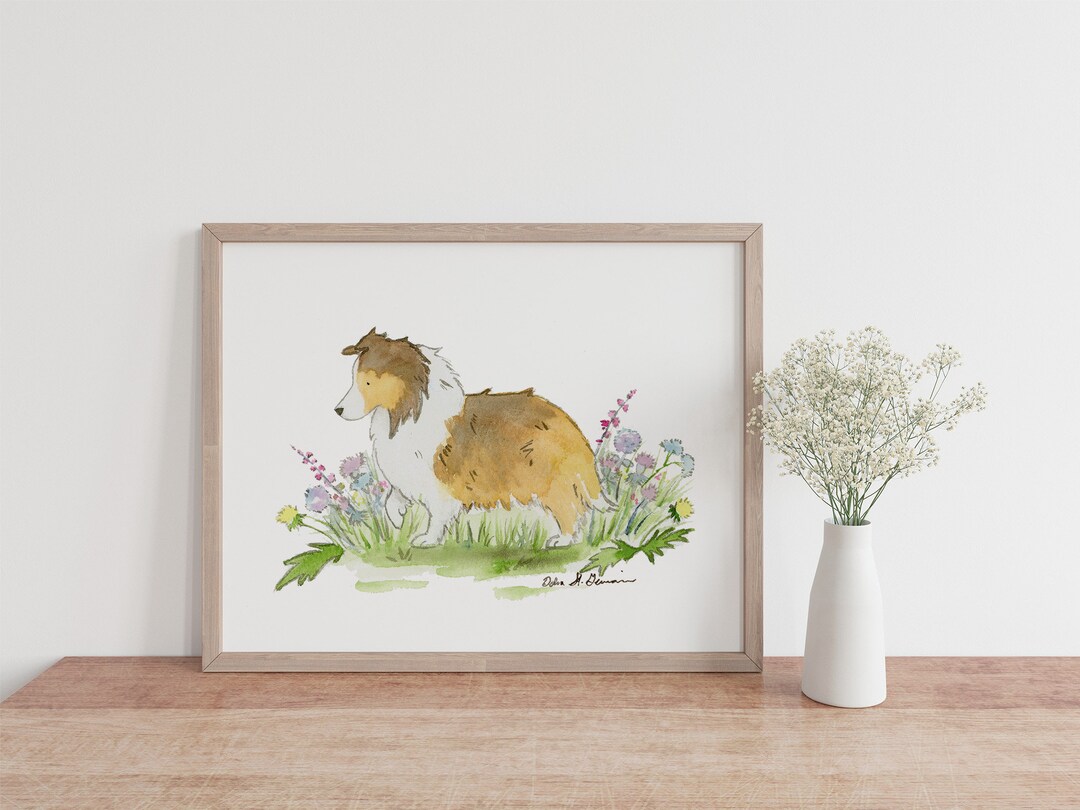 Sheltie Art Sheltie Print Sable Sheltie Shetland Sheepdog Etsy