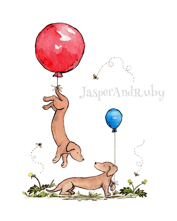 Items similar to Dachshund Art, Dachshund Nursery, Dachshunds with