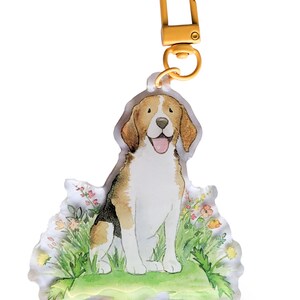 Acrylic Beagle Keychain, Beagle Gift, Beagle Keyring, Beagle Lover Gift, Beagle Art, Beagle Mom, Gift for Pet Owner, Gift for Dog Lover