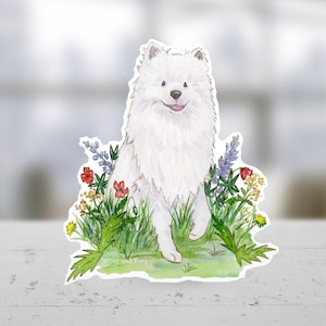 American Eskimo Vinyl Sticker, Eskie Car decal, American Eskimo Gift, Laptop Sticker, Japanese Spitz, Dog Sticker, Dog Lover Gift