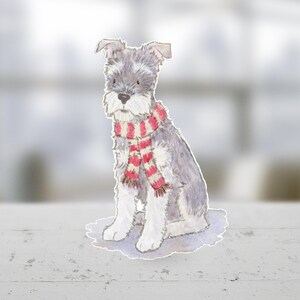 Holiday Schnauzer Sticker, Cute Schnauzer Sticker, Schnauzer Car decal, Schnauzer Gift, Schnauzer Lover, Dog Lover Gift, Schnauzer Mom