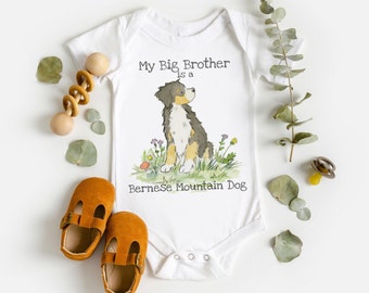 Bernese Bodysuit, Custom Bernese Baby Clothes, Bernese Mountain Dog, Bernese Lover, Baby Shower Gift, Bernese Big Sister Bernese Big Brother