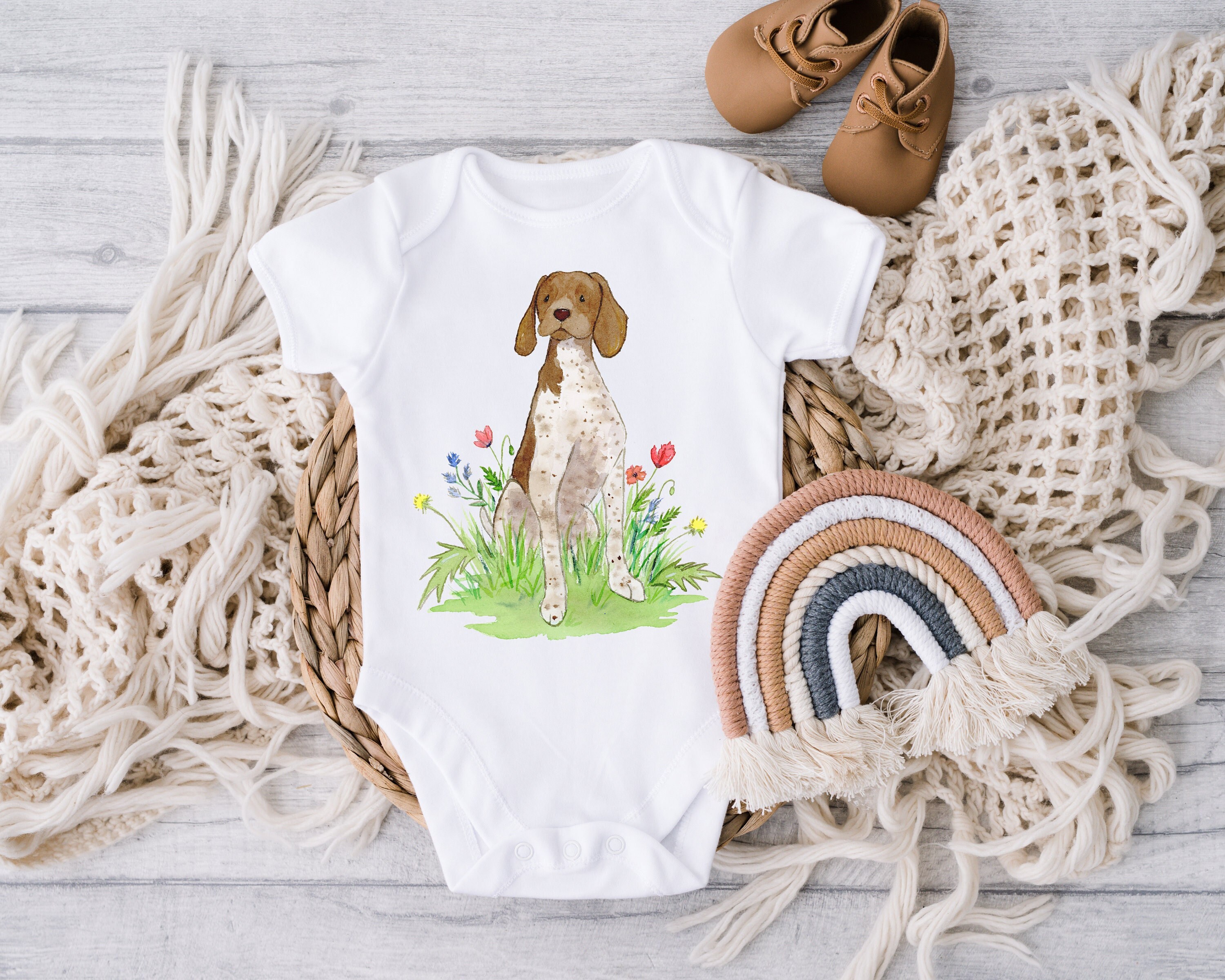 German Shorthaired Pointer Baby Bodysuit GSP Baby Gift Pointer Lover Baby Shower Gift Big Sister Big Brother Birth Announcement Etsy UK