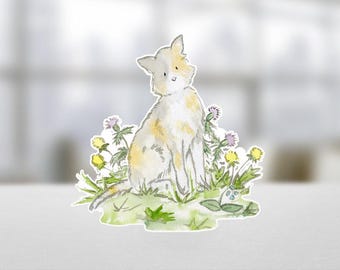 Calico Cat Vinyl Sticker, Calico decal, Cat Lover Gift, Laptop Sticker, Water Bottle Sticker, Cat Mom Gift, Cute Kitten Sticker