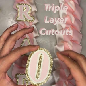Recortes personalizados de triple capa para guirnaldas de graduación, mamás que asisten al regreso a casa, manualidades (letras del alfabeto, números, diseños), cartulina, purpurina y papel de aluminio, escuela.