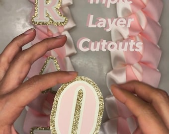 Triple Layer Cardstock Cutouts, DECORATIVE FONT, Graduation Lei, Homecoming Mum, Class of 2026-2027 (Custom-made)