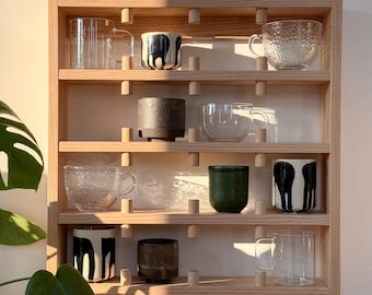 Solid Hardwood Mug Shelf - Wall Mounted, Designed & Handmade in the UK