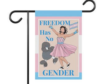 Trans Pride Garden Flag | Joy Has No Gender LGBTQ Yard Decor