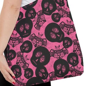 Grunge Tote Bag | Goth Canvas Carryall | Hand Drawn Pattern Design | Alternative Gift Idea
