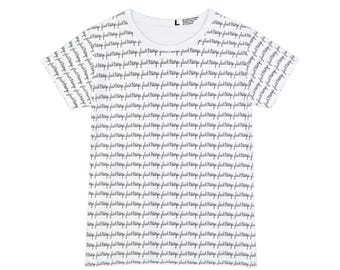 Maglietta anti-Trump AOP / Scrittura ripetuta a mano / Maglietta con dichiarazione politica / Maglietta grafica di protesta / Abbigliamento femminile audace