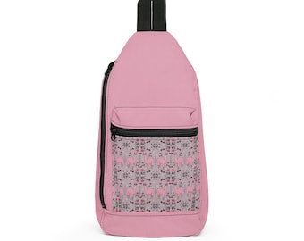 Borsa a tracolla con lama rosa / Borsa a tracolla carina / Design con occhiali da sole a occhi di gatto / Fantasia floreale a pois / Idea regalo divertente