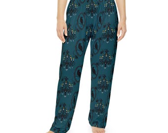 Raven Pajama Pants | Women's Edgar Allan Poe Gothic Lounge Bottoms | Haunted Manor Sleepwear