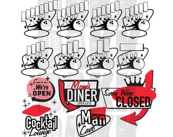 Retro Signs Kit PNG and SVG Files