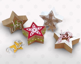 3D Star Box SVG and PNG Files