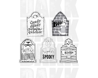 Halloween Headstone Tags SVG Files