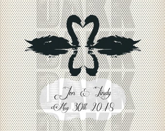 Wedding Swans in Love PNG, SVG and JPG Files