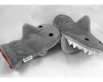 Easy On Super Soft Double Fleece Lined Baby Shark Puppet Mittens - Toddler/Preschool Sized Easy On