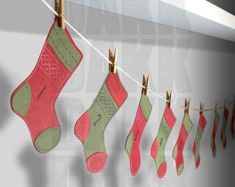 Holiday Christmas Stocking SVG and PNG Files