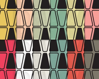 Retro Mid Century Background PNG and JPG Design Paper Files