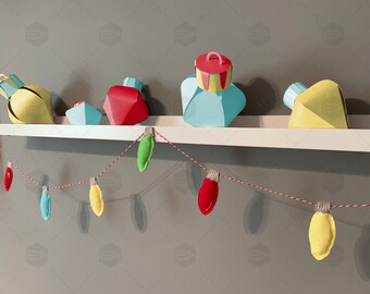 3D Christmas String Light Bulbs and Ornaments SVG BONUS Jewelry Tag Files