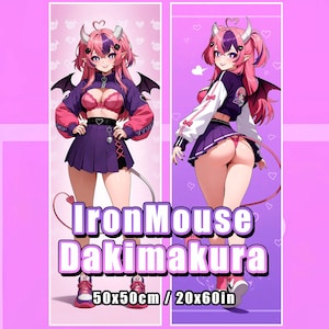 Housse de coussin pour le corps IronMouse - Tricot dans les 2 sens - Dakimakura 50 x 150 cm - Édition limitée