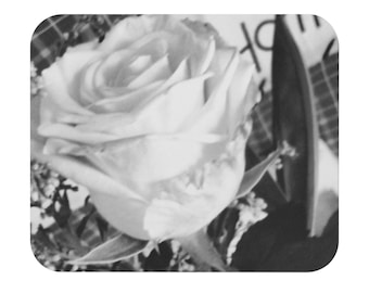 Black and White Rose Mouse Pad (Rectangle)
