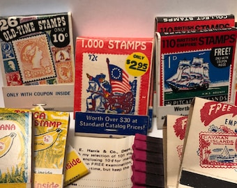 25 Vintage Stamp Advertisement Matchbooks