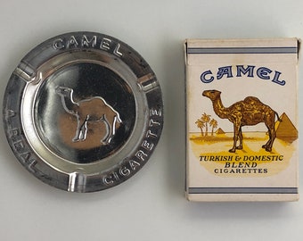 Camel brand cigarette ashtray, playing cards & matchbooks