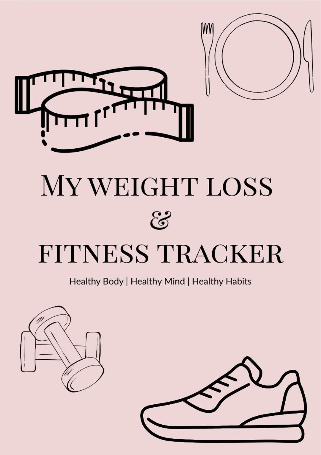 Weight Loss & Fitness Tracker Printable | Workout Log | Meal Planner ...