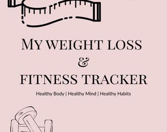 Weight Loss & Fitness Tracker Printable | Workout Log | Meal Planner | Habit Tracker | Digital Download PDF