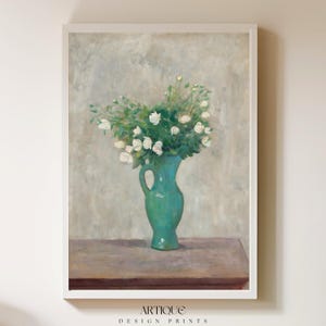 Vintage Prints Neutral Wall Art Cottagecore Decor Floral Wall Art Downloadable Flower Prints Neutral Wall Art French Country Minimalist Art