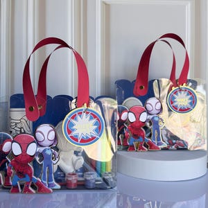 Personalized Spiderman Gift Bags , Cute Spideman Gift, Kids Party Favor , Children Spiderman Gitf , DIY Kids Ornament image 1