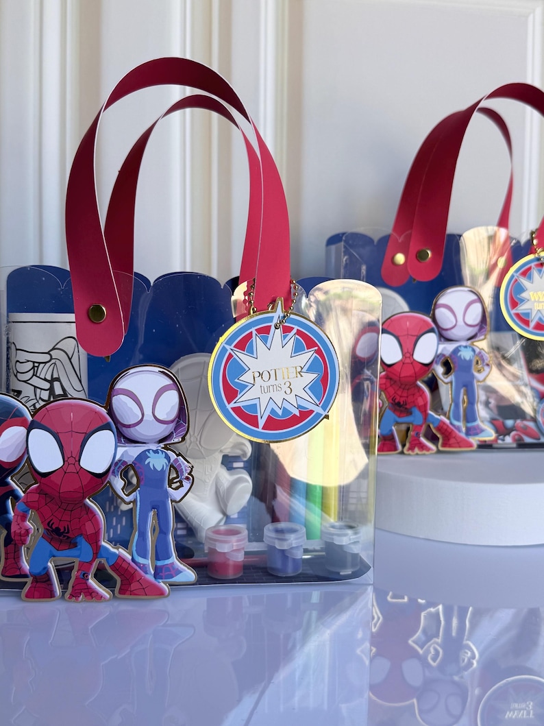 Personalized Spiderman Gift Bags , Cute Spideman Gift, Kids Party Favor , Children Spiderman Gitf , DIY Kids Ornament image 4