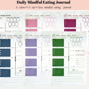 Diario di alimentazione consapevole Blooming stampabile - Monitoraggio dell'umore alimentare floreale PDF - A5/A4/US Letter - Planner di perdita di peso - Digitale/Stampabile per iPad GoodNotes