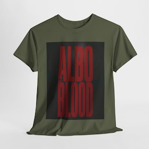 Albo Blood T-Shirt | Albanian Heritage Shirt | SHQIPE Shqiponja Tee | Albania Apparel | Albanian Hero Clothing |  Red and Black Shirt