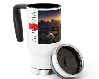 Albanian Eagle Travel Mug | Traditional Shqiponja & Qeleshe Tumbler