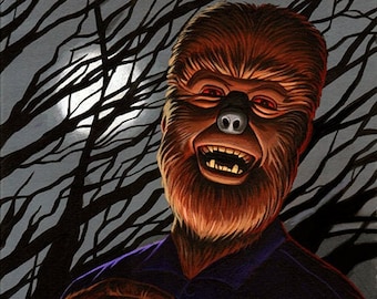 The Laughing Wolfman 9x12 Print
