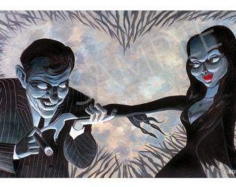 GIANT SIZE Gomez & Morticia Giclee Print!