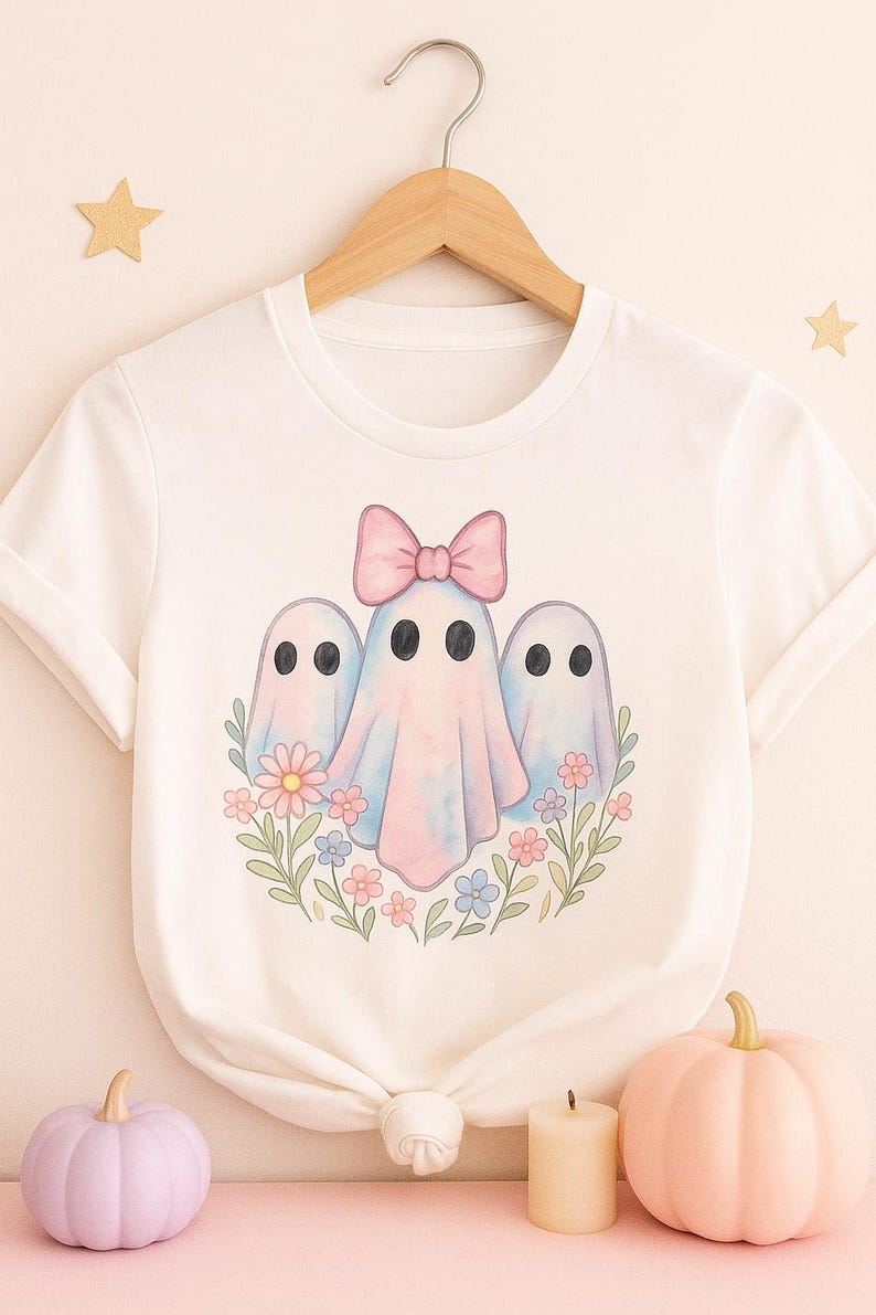 Kawaii Pastel Ghost PNG, Watercolor Halloween Clipart (digital Download ...