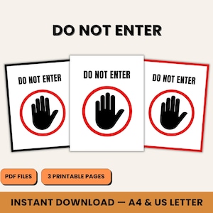 "3x druckbares ""Bitte nicht betreten"" Schild - Kein Betreten, Quarantäne, Baustelle, Sicherheit & Warnschild - digitaler Download für Büro, oder Ihre Website."