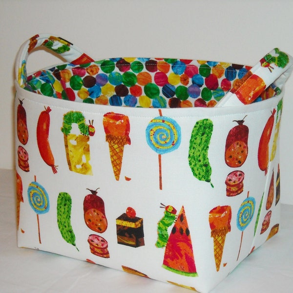 Fabric Basket Organizer Bin -The Very Hungry Caterpillar Snacks