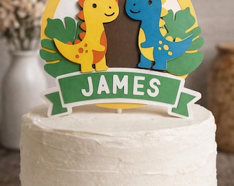 Personalized Dinosaur Cake Topper