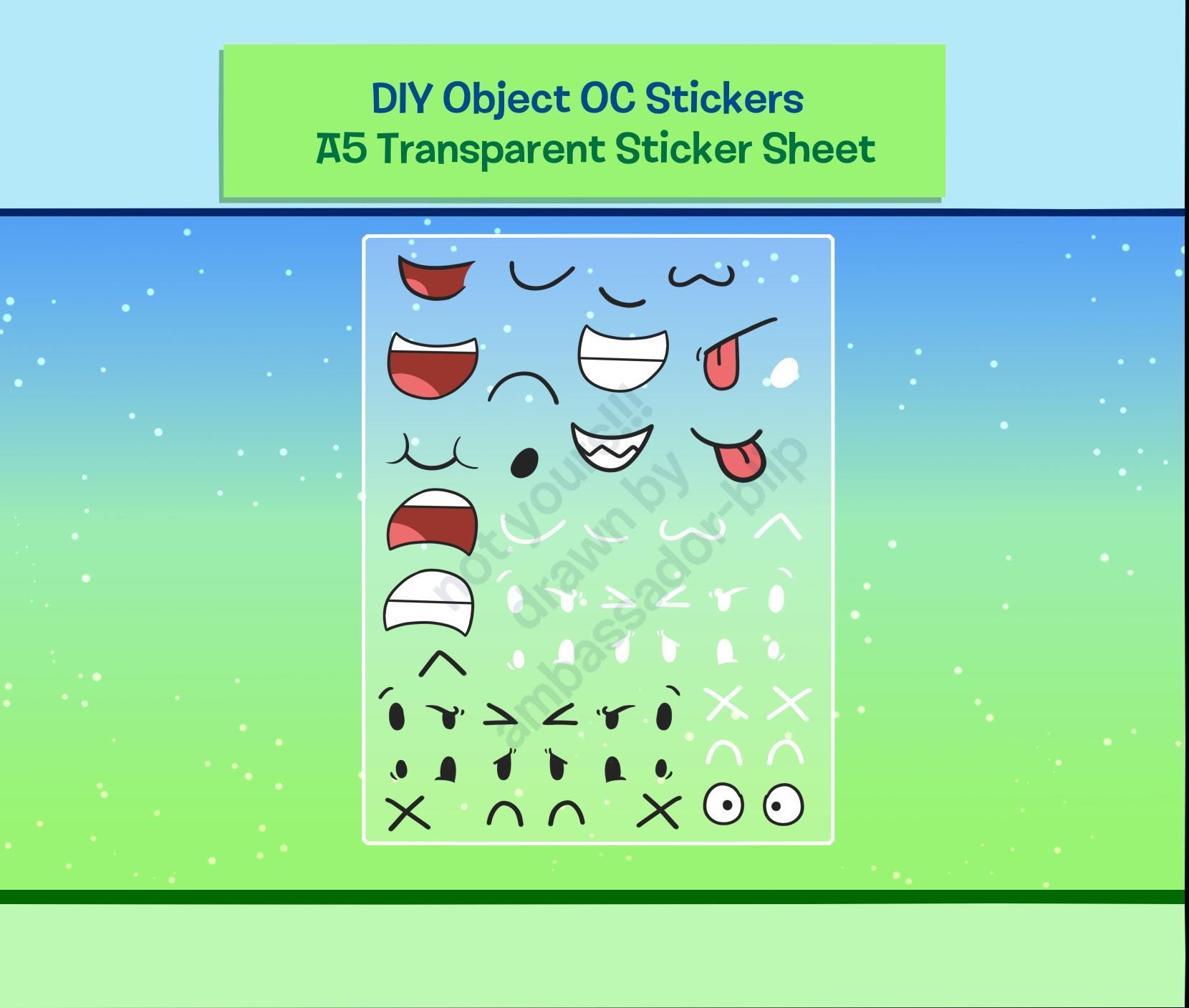 Object Show Faces - Transparent Sticker Sheet - Etsy